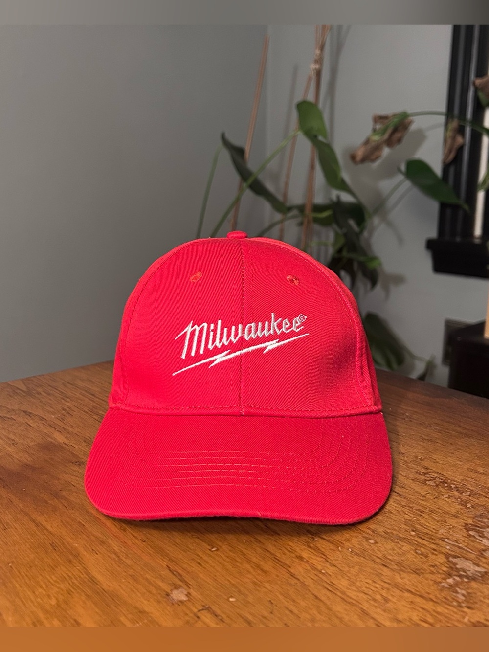 Milwaukee Tool Embroidered Logo Red Strapback Hat Cap NWOT